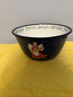 Holiday Angel Speckled Mixing Bowl - Navy